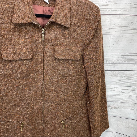 🍁 Chaus Wool Tweed Blazer Lined Jacket Coat Sz 10 - Picture 4 of 7